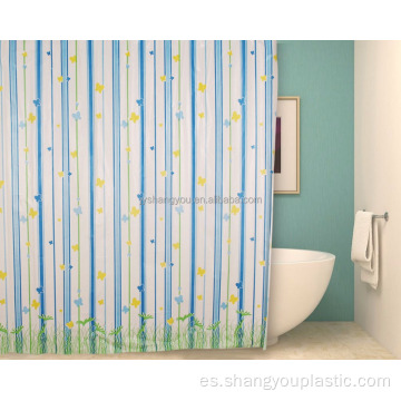 Pequeña cortina de ducha de estilo fresco con mariposa